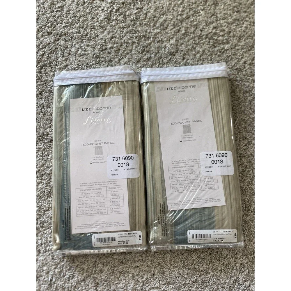Set Of 2 Liz Claiborne Lisette Rod-Pocket Panel 63